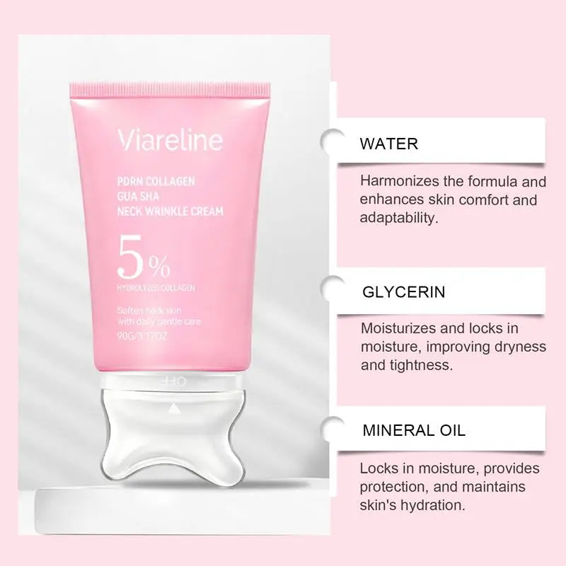 PDRN Collagen Neck Cream 90G Gently Moisturize Reduce Neck Lines Refreshing Non-Sticky Firming Lifting Neck Massage Cream