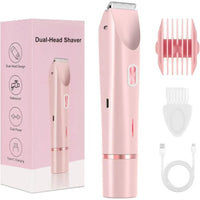 Dual-Use Charging Electric Hair Trimming Tool for Ladies, Dual Head Design for Facial & Body Grooming, Cordless Washable Device for Wet & Dry Daily Skin Grooming Supplies